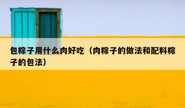 包粽子用什么肉好吃（肉粽子的做法和配料粽子的包法） 第1张