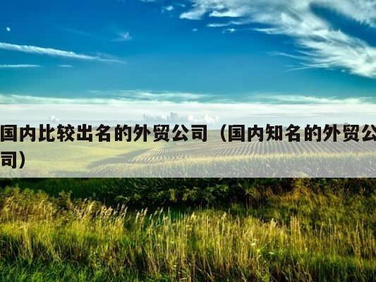 国内比较出名的外贸公司（国内知名的外贸公司） 第1张