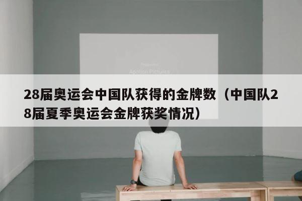 28届奥运会中国队获得的金牌数（中国队28届夏季奥运会金牌获奖情况） 第1张