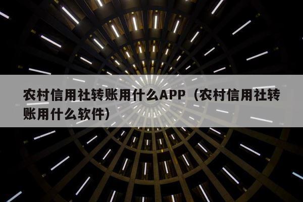 农村信用社转账用什么APP（农村信用社转账用什么软件） 第1张