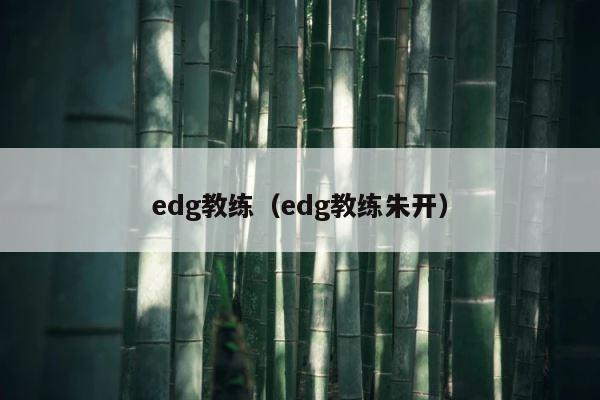 edg教练（edg教练朱开） 第1张