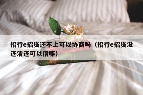 招行e招贷还不上可以协商吗（招行e招贷没还清还可以借嘛） 第1张