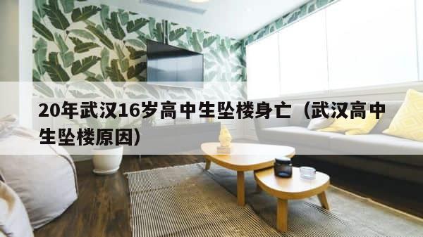 20年武汉16岁高中生坠楼身亡（武汉高中生坠楼原因） 第1张