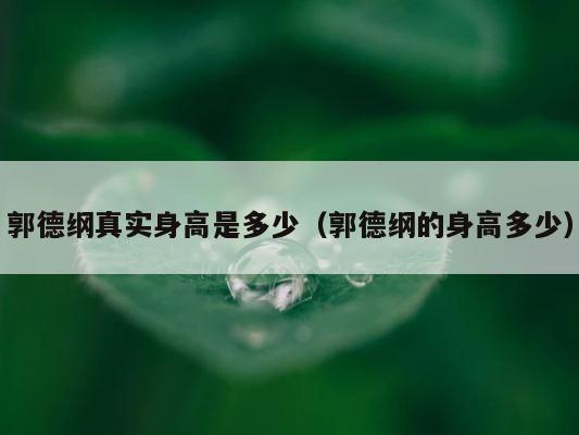 郭德纲真实身高是多少（郭德纲的身高多少） 第1张
