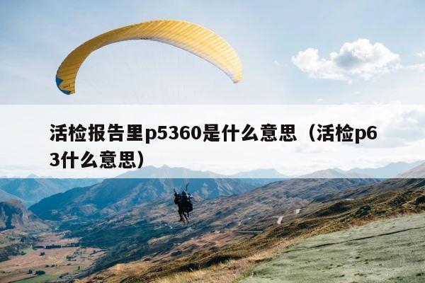 活检报告里p5360是什么意思（活检p63什么意思） 第1张