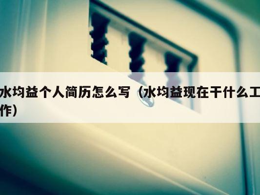 水均益个人简历怎么写（水均益现在干什么工作） 第1张