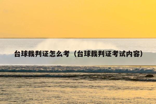 台球裁判证怎么考（台球裁判证考试内容） 第1张