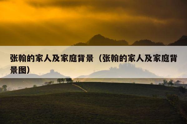 张翰的家人及家庭背景（张翰的家人及家庭背景图） 第1张