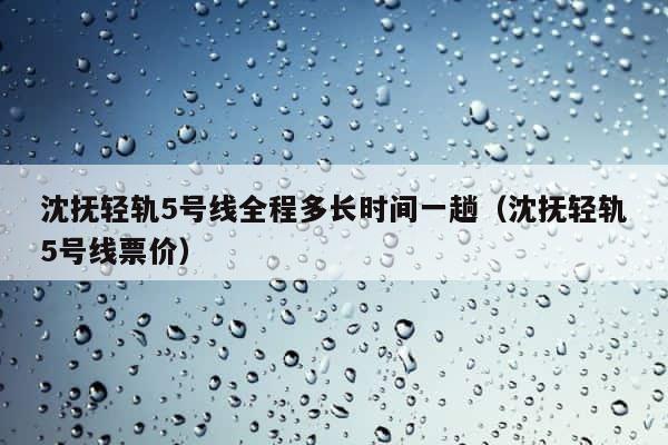 沈抚轻轨5号线全程多长时间一趟（沈抚轻轨5号线票价） 第1张