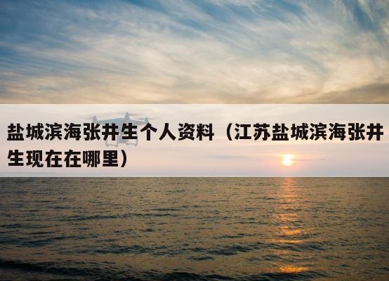 盐城滨海张井生个人资料（江苏盐城滨海张井生现在在哪里） 第1张