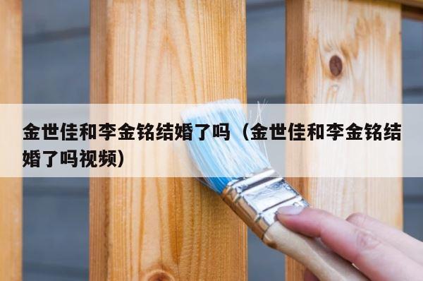 金世佳和李金铭结婚了吗（金世佳和李金铭结婚了吗视频） 第1张