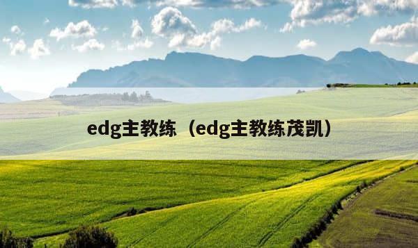 edg主教练（edg主教练茂凯） 第1张