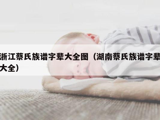 浙江蔡氏族谱字辈大全图（湖南蔡氏族谱字辈大全） 第1张