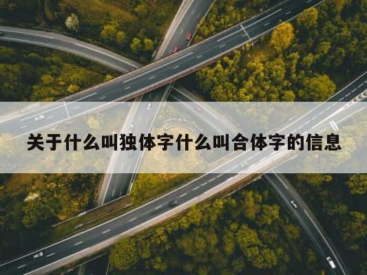 关于什么叫独体字什么叫合体字的信息 第1张