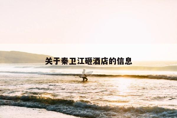 关于秦卫江砸酒店的信息 第1张