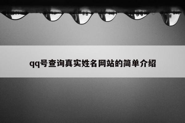 qq号查询真实姓名网站的简单介绍 第1张