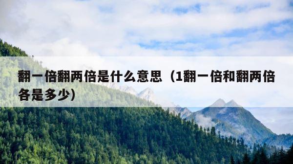翻一倍翻两倍是什么意思（1翻一倍和翻两倍各是多少） 第1张