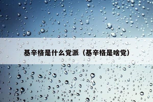 基辛格是什么党派（基辛格是啥党） 第1张