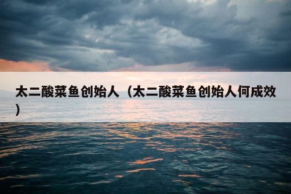 太二酸菜鱼创始人（太二酸菜鱼创始人何成效） 第1张