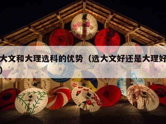 大文和大理选科的优势（选大文好还是大理好） 第1张