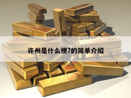 许州是什么梗?的简单介绍 第1张