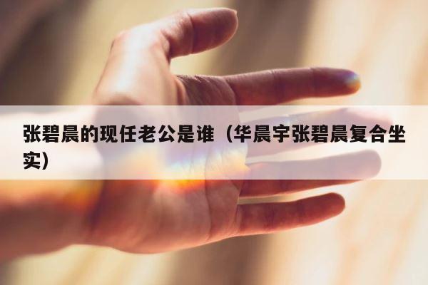 张碧晨的现任老公是谁（华晨宇张碧晨复合坐实） 第1张