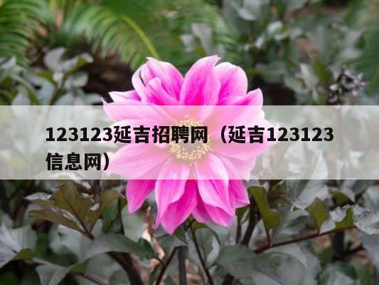 123123延吉招聘网（延吉123123信息网） 第1张