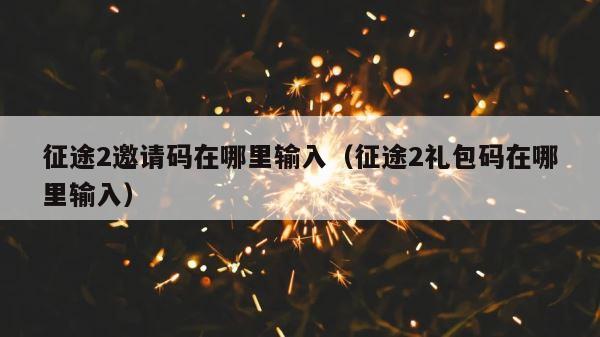 征途2邀请码在哪里输入（征途2礼包码在哪里输入） 第1张