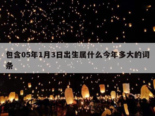 包含05年1月3日出生属什么今年多大的词条 第1张