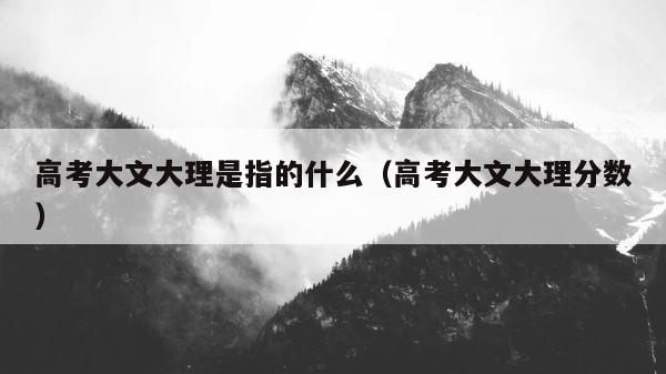 高考大文大理是指的什么（高考大文大理分数） 第1张