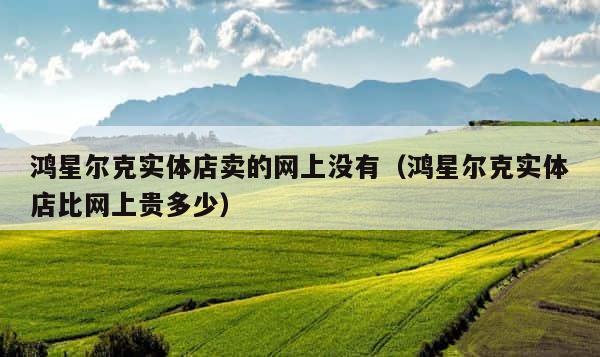 鸿星尔克实体店卖的网上没有（鸿星尔克实体店比网上贵多少） 第1张