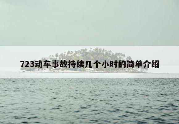 723动车事故持续几个小时的简单介绍 第1张