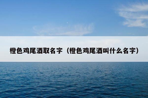 橙色鸡尾酒取名字（橙色鸡尾酒叫什么名字） 第1张