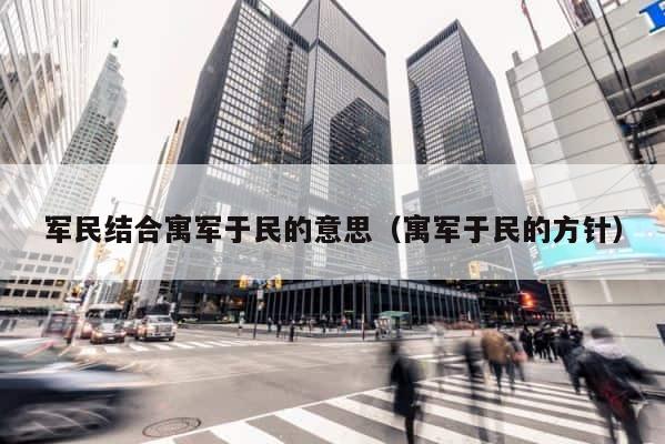 军民结合寓军于民的意思（寓军于民的方针） 第1张