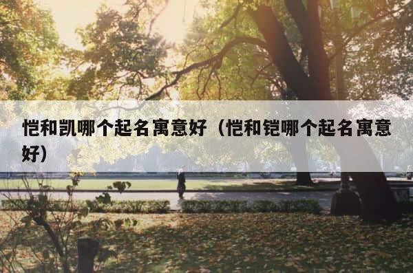 恺和凯哪个起名寓意好（恺和铠哪个起名寓意好） 第1张