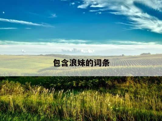包含浪妹的词条 第1张