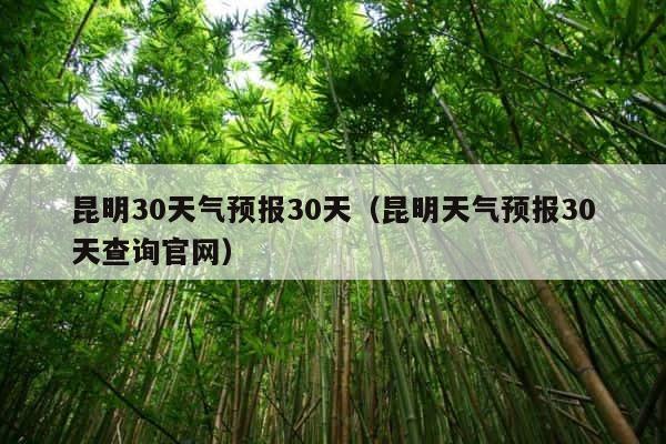 昆明30天气预报30天（昆明天气预报30天查询官网） 第1张