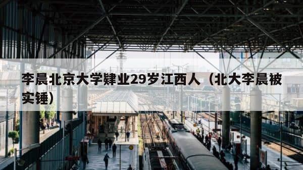 李晨北京大学肄业29岁江西人（北大李晨被实锤） 第1张