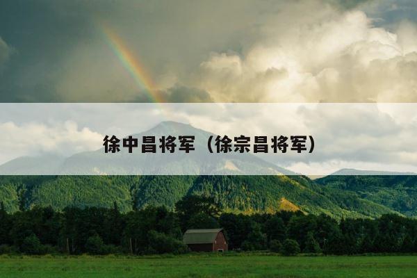 徐中昌将军（徐宗昌将军） 第1张