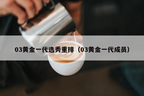 03黄金一代选秀重排（03黄金一代成员） 第1张