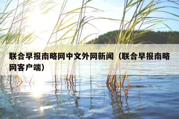 联合早报南略网中文外网新闻（联合早报南略网客户端） 第1张