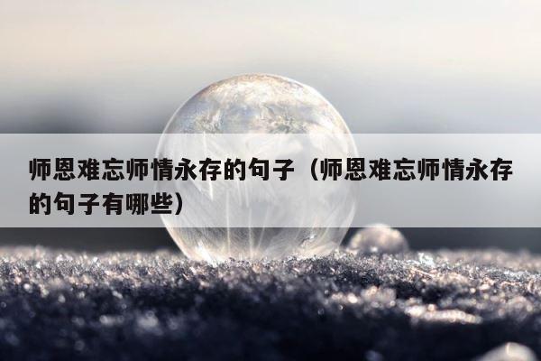 师恩难忘师情永存的句子（师恩难忘师情永存的句子有哪些） 第1张