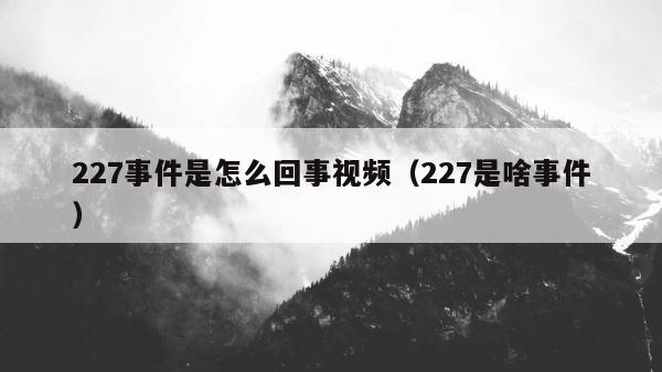 227事件是怎么回事视频（227是啥事件） 第1张