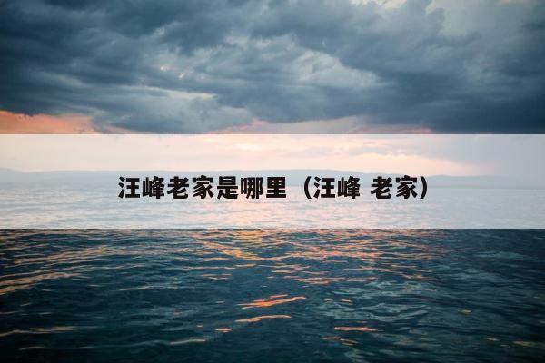 汪峰老家是哪里（汪峰 老家） 第1张