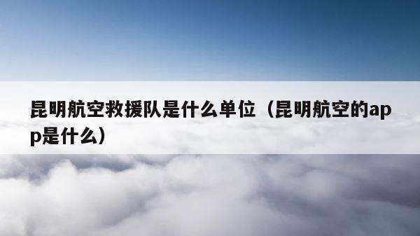 昆明航空救援队是什么单位（昆明航空的app是什么） 第1张