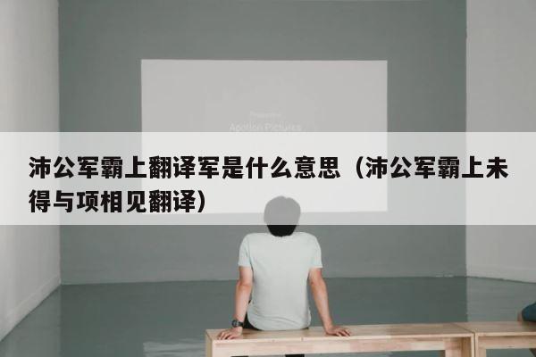 沛公军霸上翻译军是什么意思（沛公军霸上未得与项相见翻译） 第1张