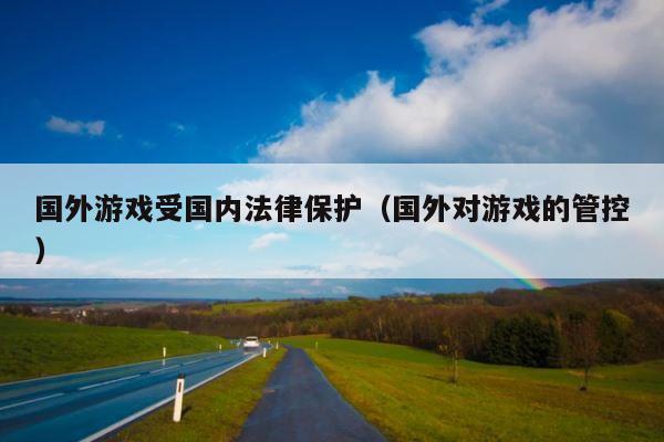 国外游戏受国内法律保护（国外对游戏的管控） 第1张