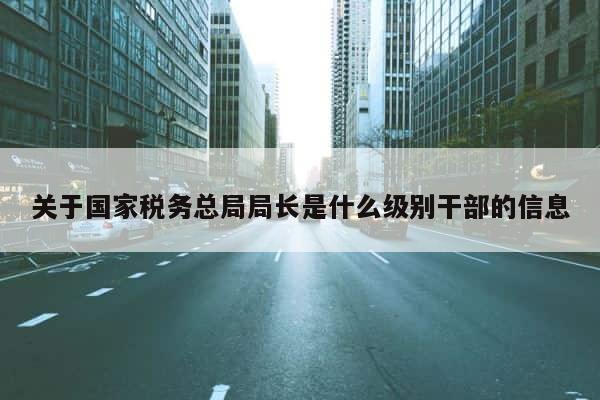 关于国家税务总局局长是什么级别干部的信息 第1张
