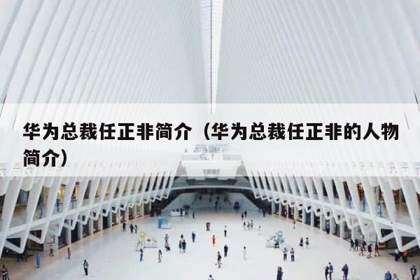 华为总裁任正非简介（华为总裁任正非的人物简介） 第1张