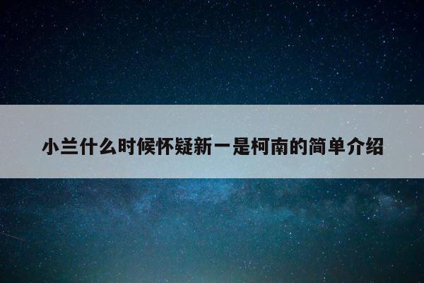 小兰什么时候怀疑新一是柯南的简单介绍 第1张